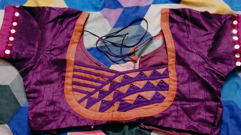 Purple Readymade Saree Blouse