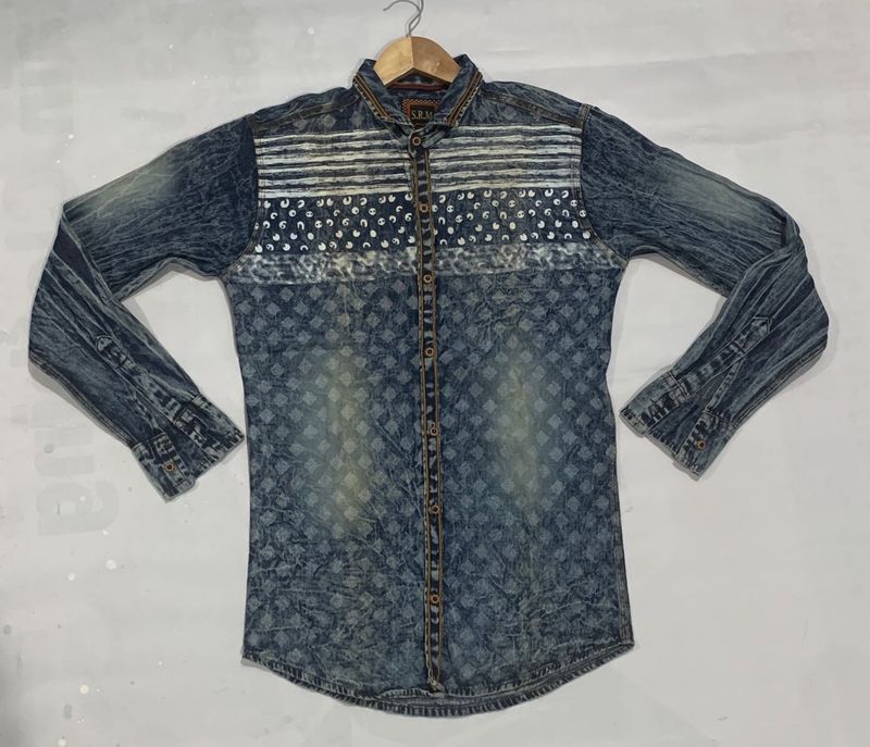 Boys Denim Shirt Size L Chest 38