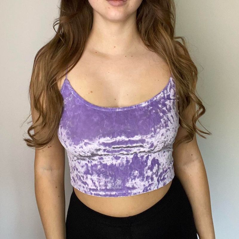 Made In USA 🇺🇸 Velvet Lavender Crop Top