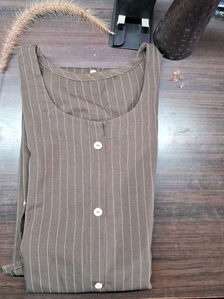 Striped Button-Down Top