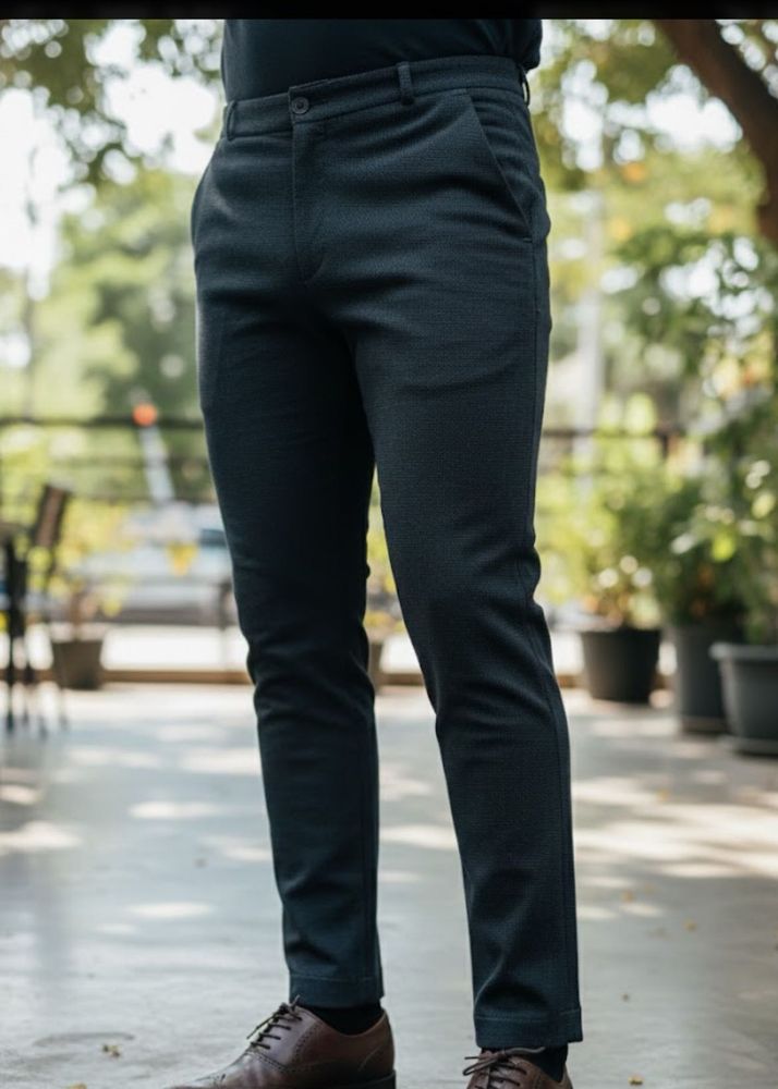 Straight Fit Dark Gray Dress Pants