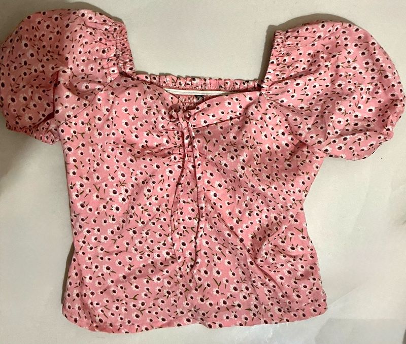 Pink floral top