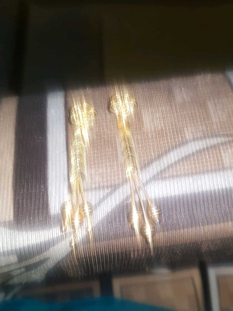 Long Gold Covering Earring