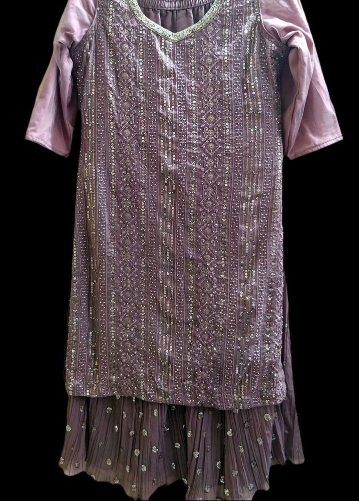 Stone Work Shararah Set Without Shawl Lsize