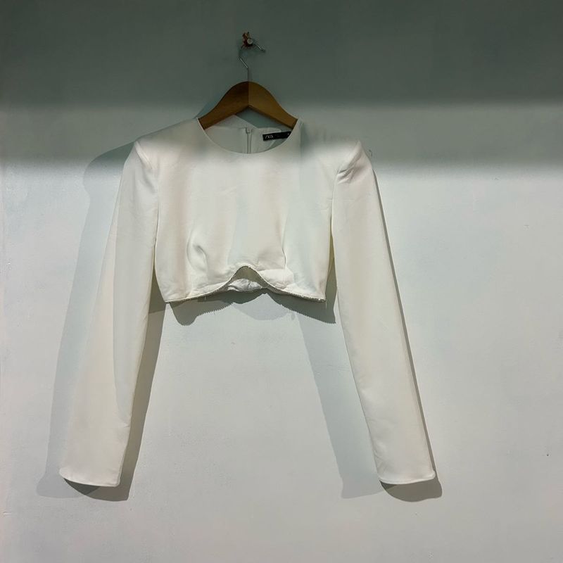 Zara padded shoulder top