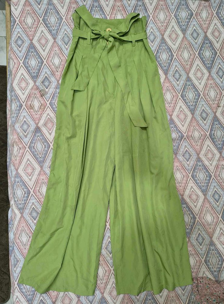 Green Wide Leg Palazzo Pants