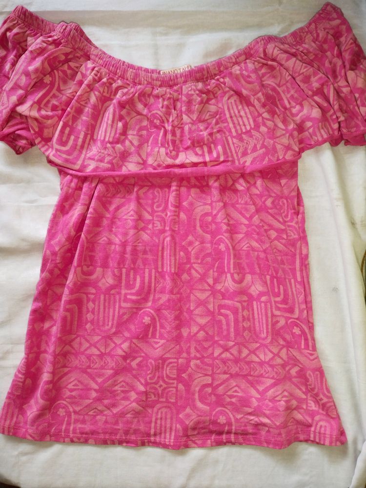 Pink offshoulder Top