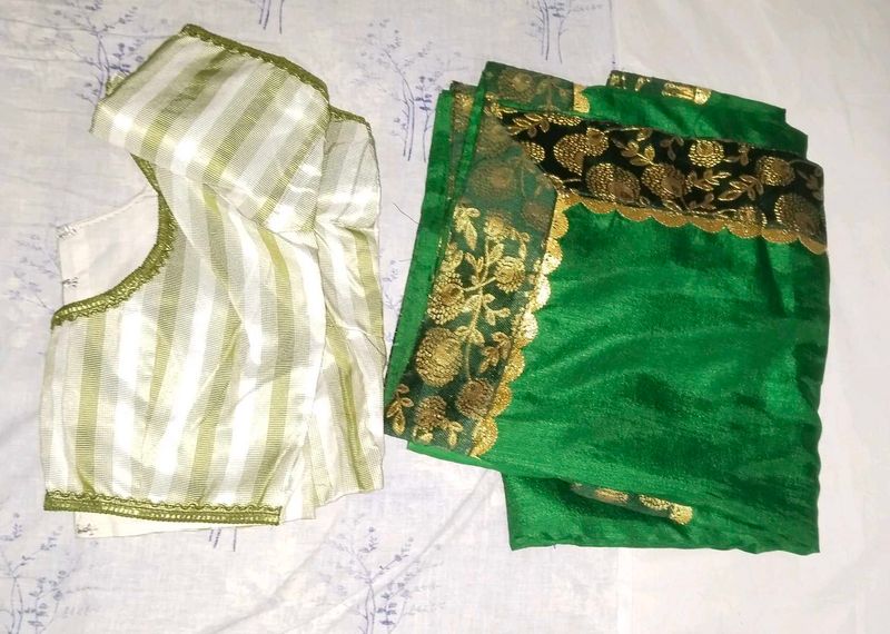 Green Saree with Blouse