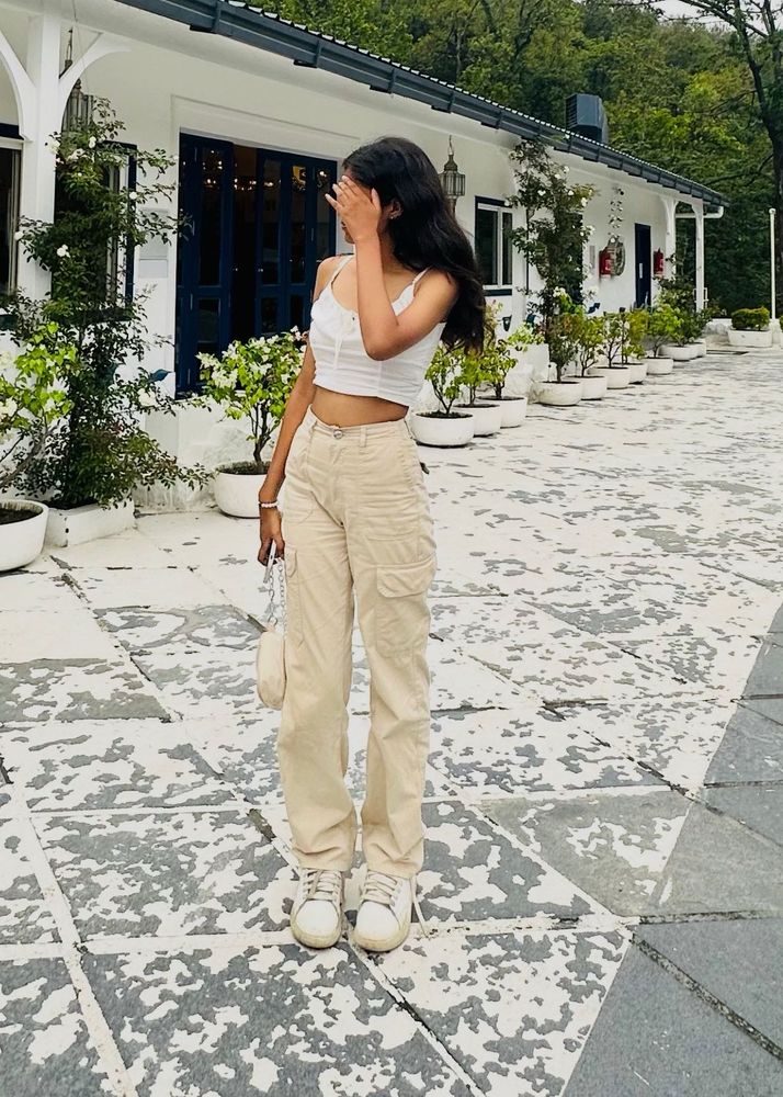 Beige Cargo Pants