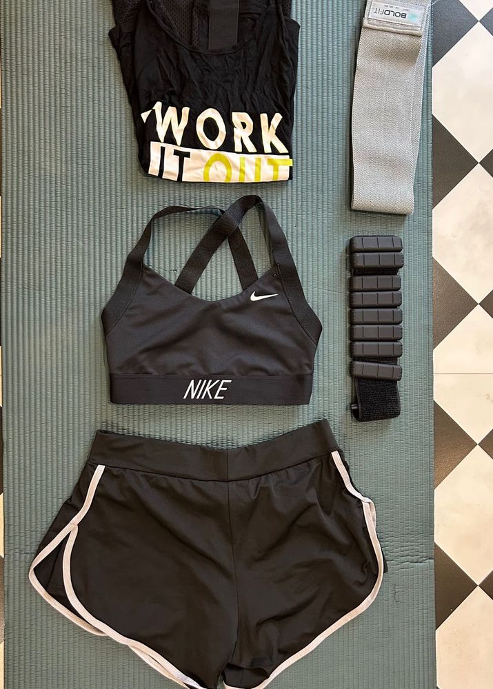 Active Wear Set: Sports bra, Tank Top, Shorts