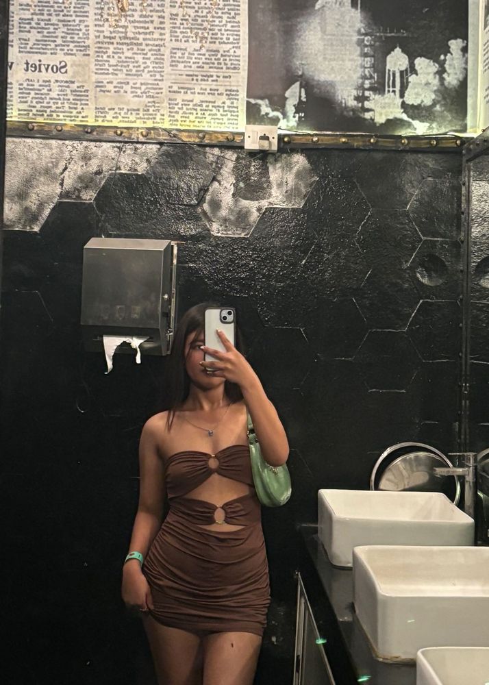 Brown Cutout Mini Dress