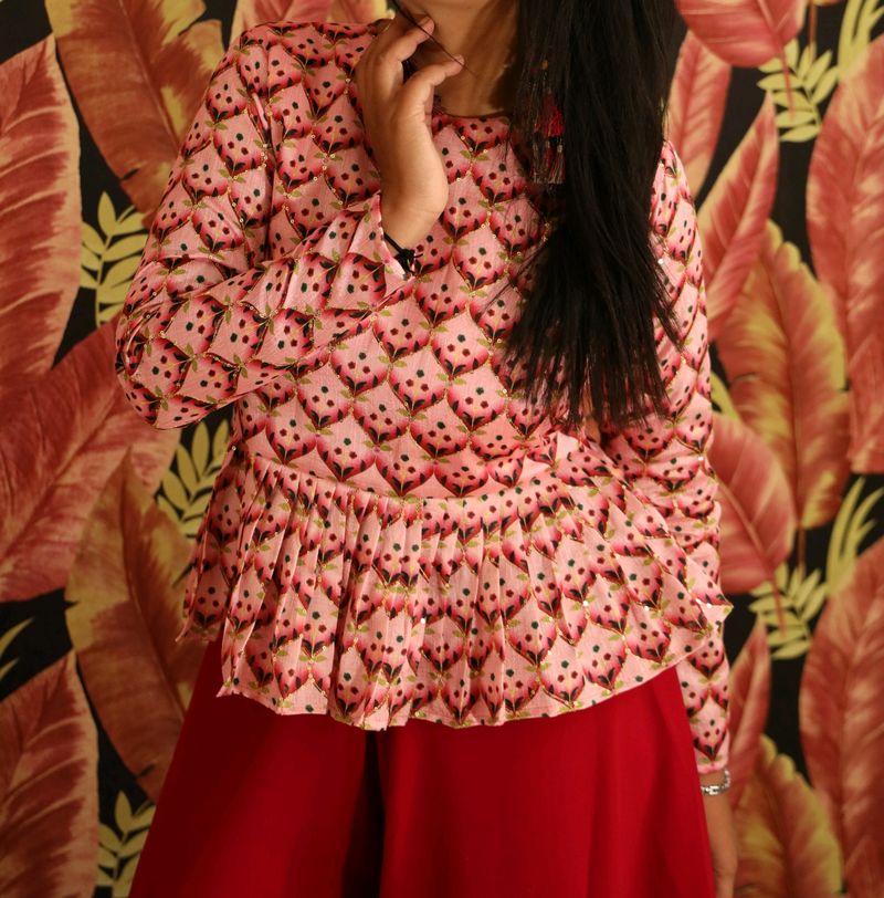 Pink Co Ord With 2 Tops
