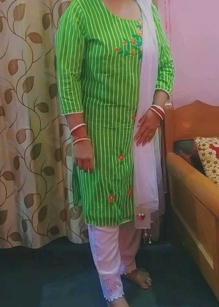 Green Striped Kurti