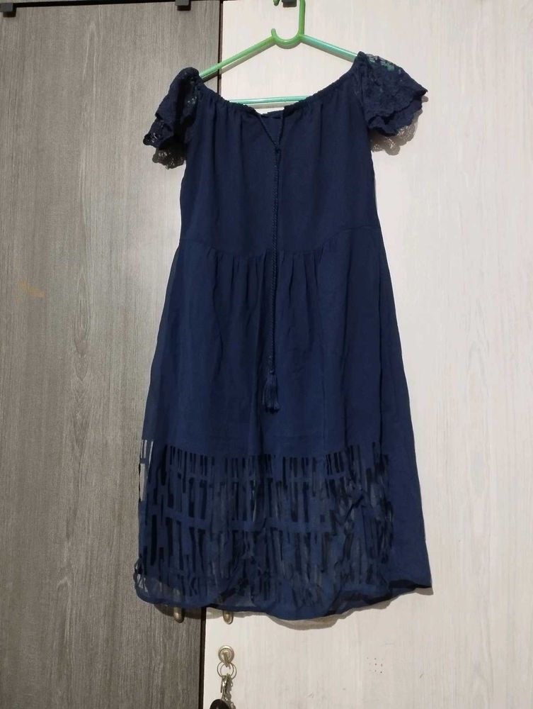 Navy Off-Shoulder Dress