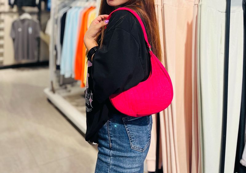 Hot Pink Baguette Bag
