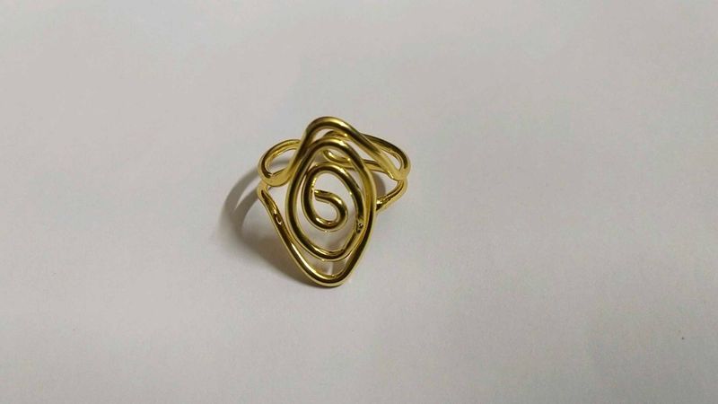 Gold-Tone Wire Swirl Ring