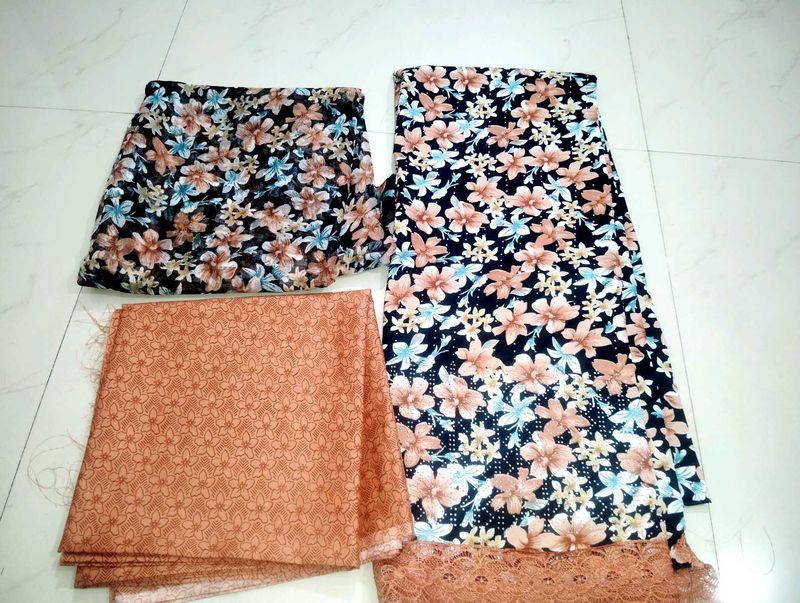 Floral Print Fabric Bundle 2 Set