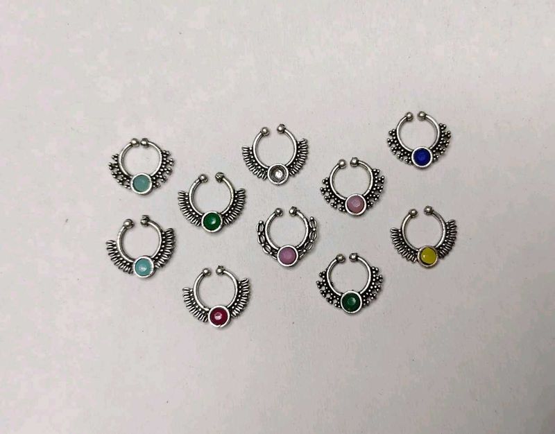 Nose Rings - Silver Finish
