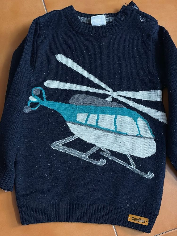 Boys Helicopter Sweater sandbox