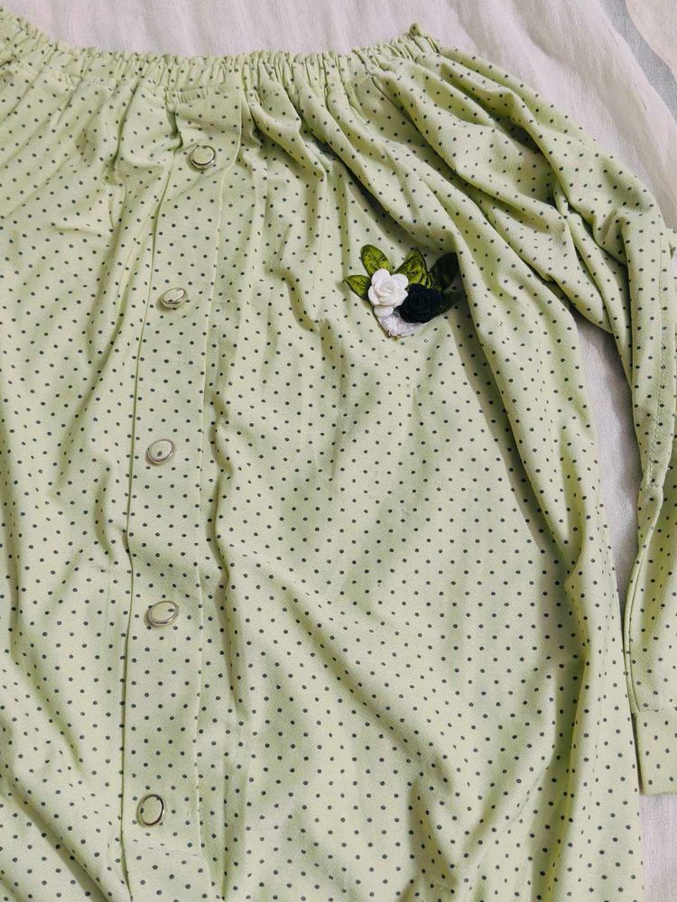 Polka Dot Off-Shoulder Top
