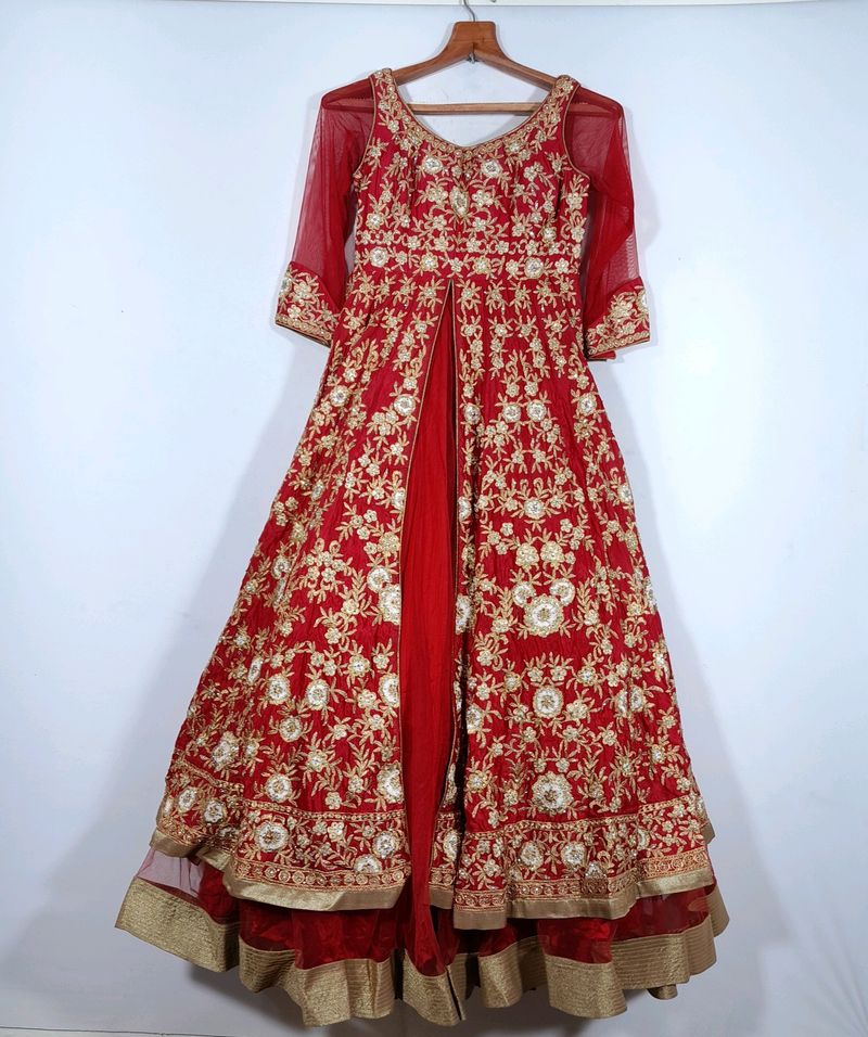 Gown With Dupatta Heavy Embroidered Ethnic Beauti