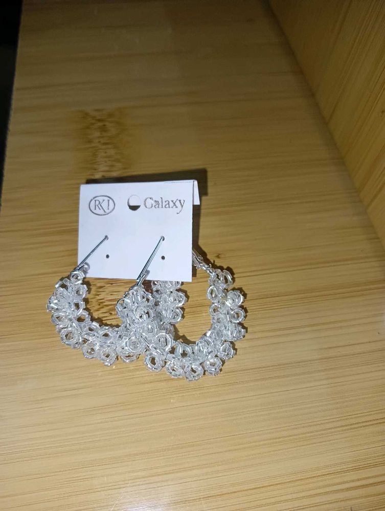 Crystal Beaded Hoop Earrings