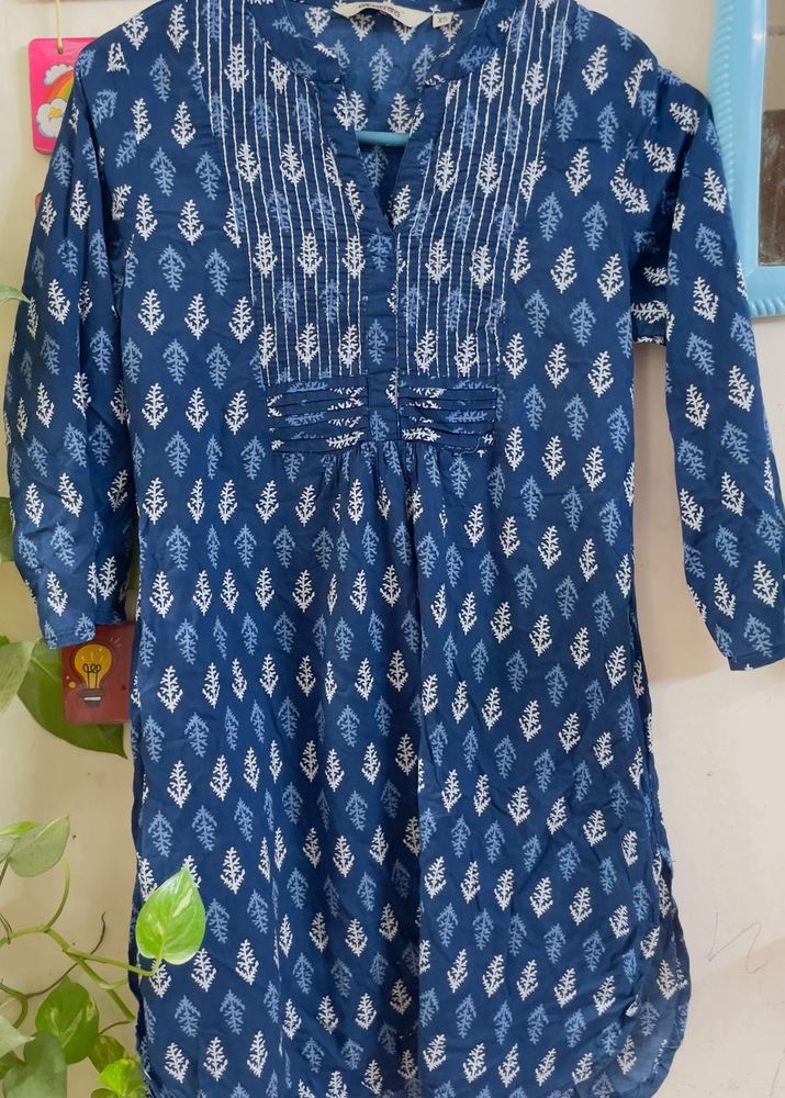 Blue Printed Kurta