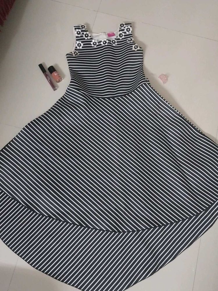 Striped Fit &amp; Flare Dress