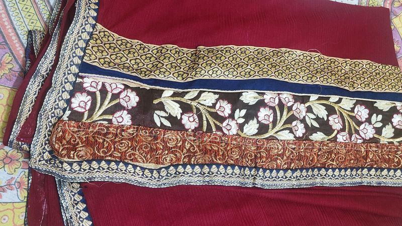 Maroon Saree Party Wear