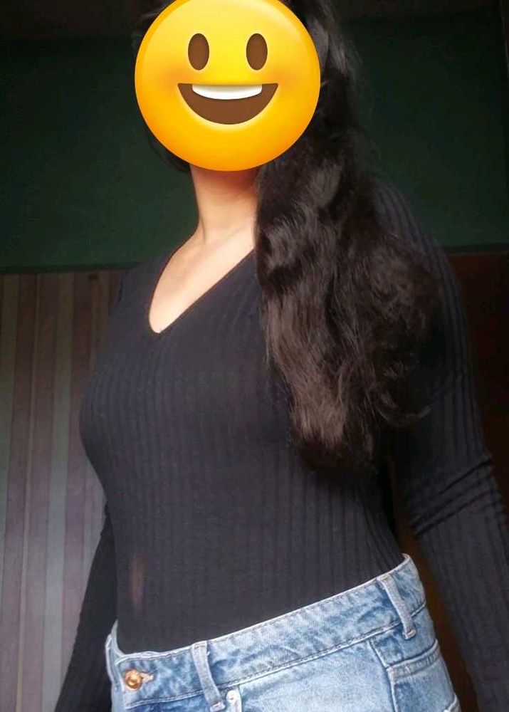 Black Long Sleeve bodysuit top