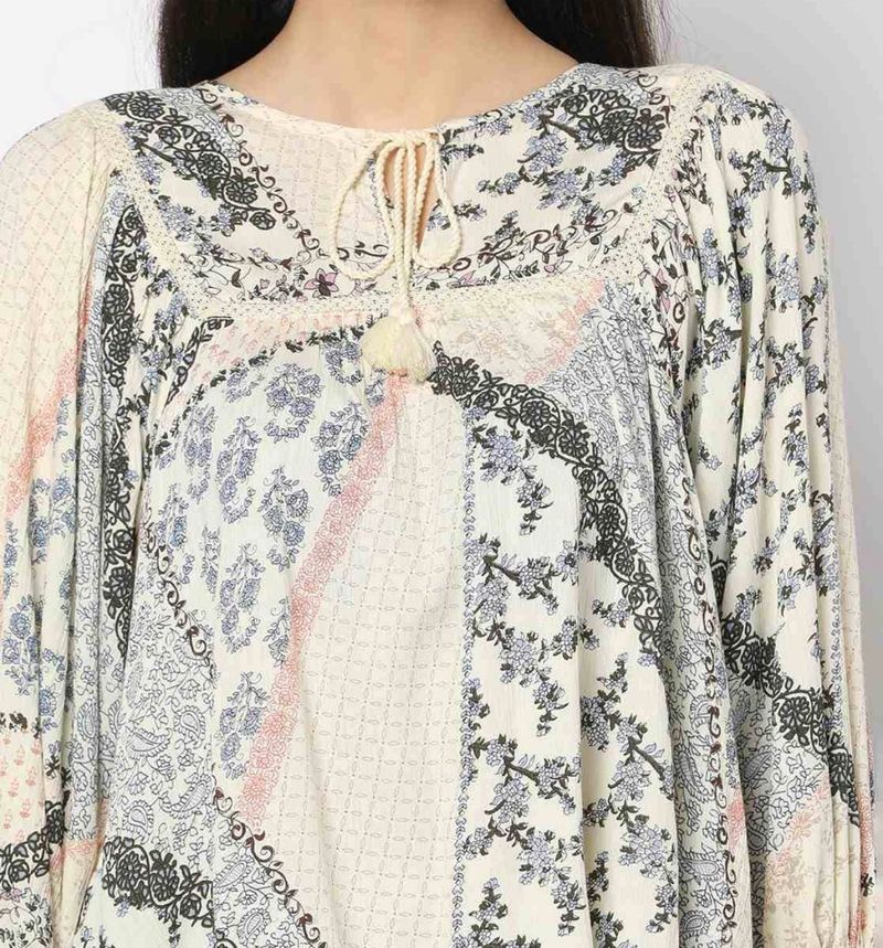 Boho Floral Print Top