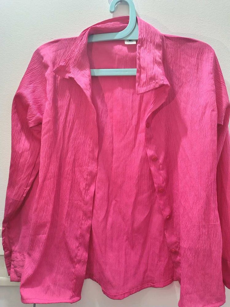 Linen pink casual shirt