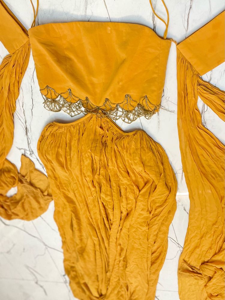 Mustard designer gown
