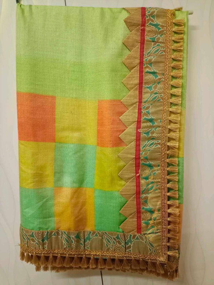 Lime Green Saree