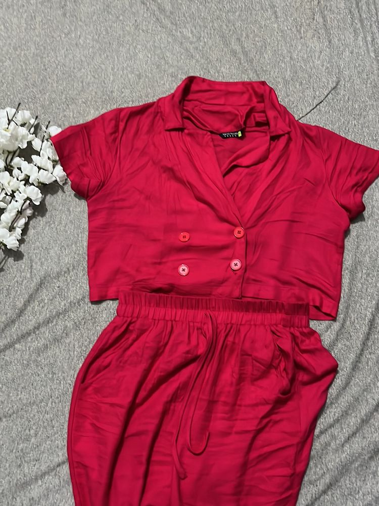 Final: Myntra Fuschia Wrap Co-ord Set From Myntr