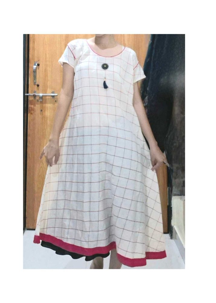 Checkered Cream Kurta 🌼