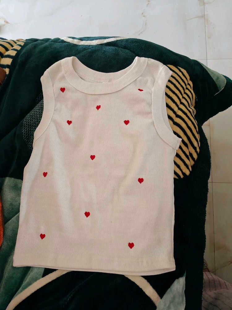 Cute Heart Print Tank Top