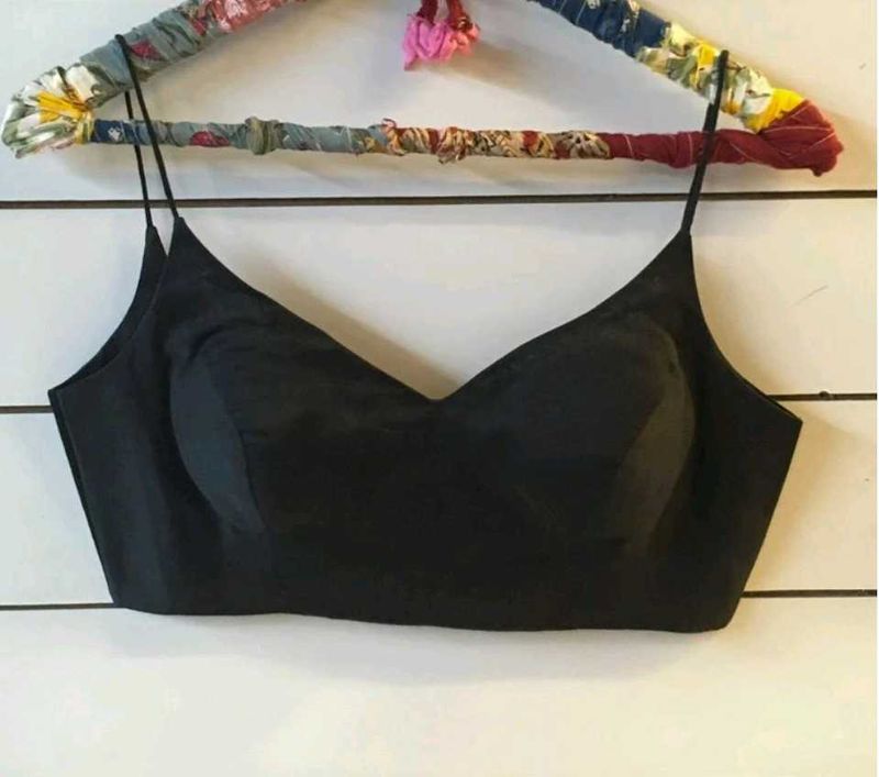 Padded Cotton Back Hook Spaghetti Strap Blouse