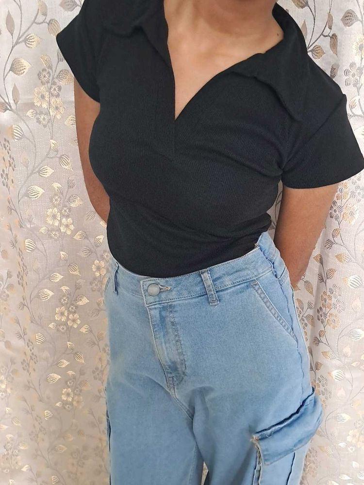Blue Cargo Jeans FrOm Myntra