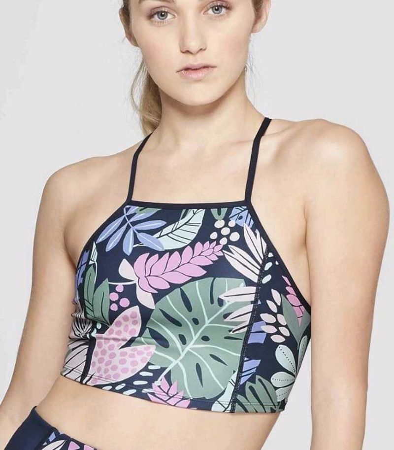 JoyLab Blue Floral Sports Bra