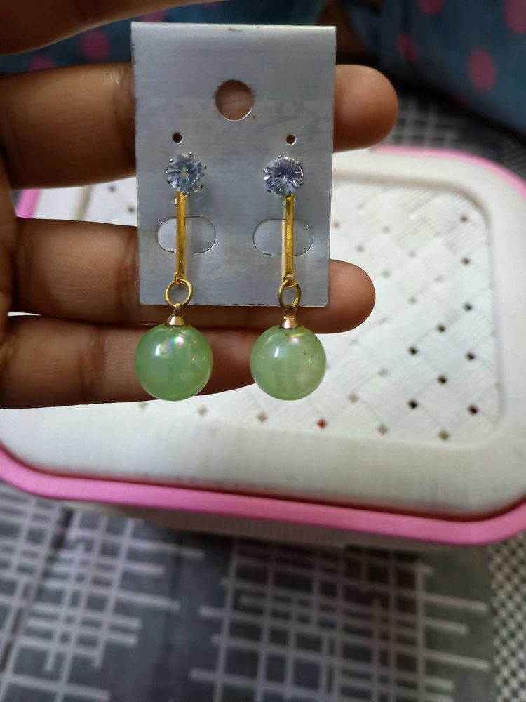 Cute, Elegant Detachable Green Drop Earrings