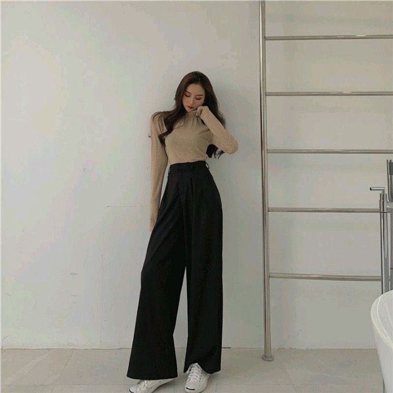 Zara Satin Flared Trouser Black