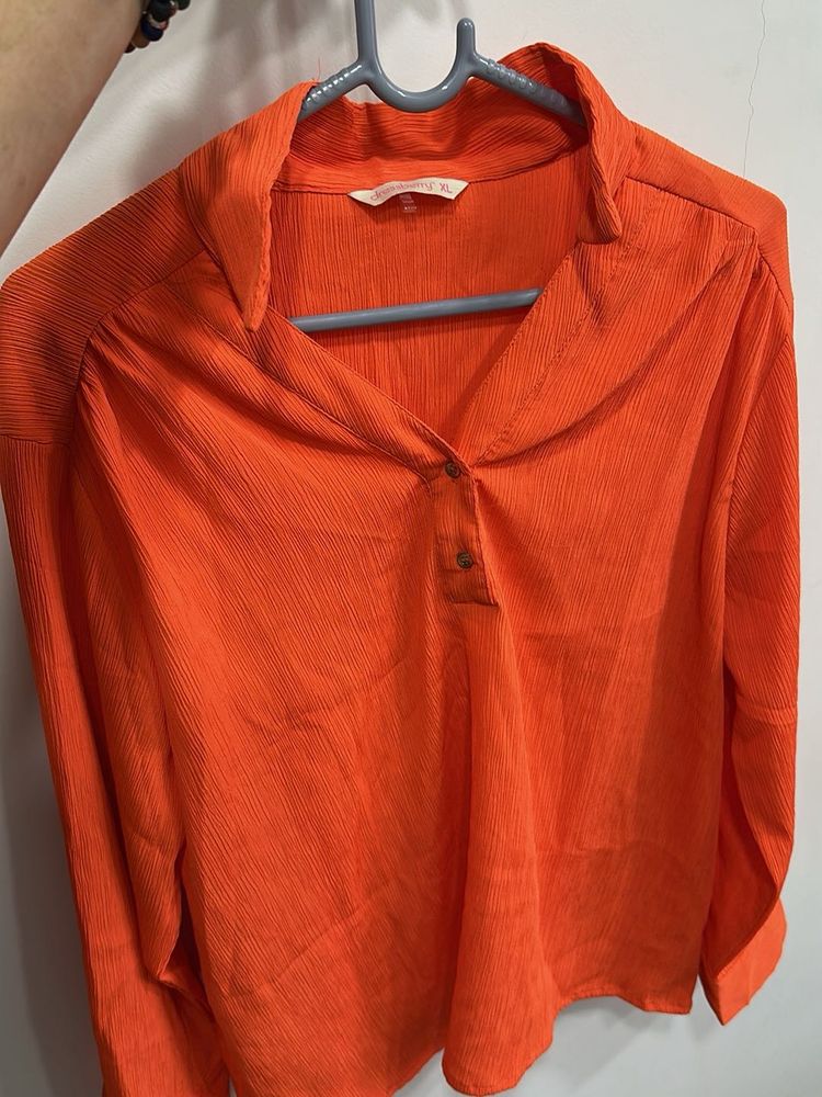Orange Long Sleeve Top