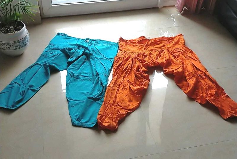 Pack Of 2 Colorful Salwar Blue And Orange