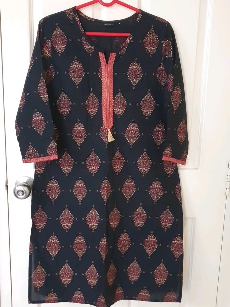 Black Straight Kurta