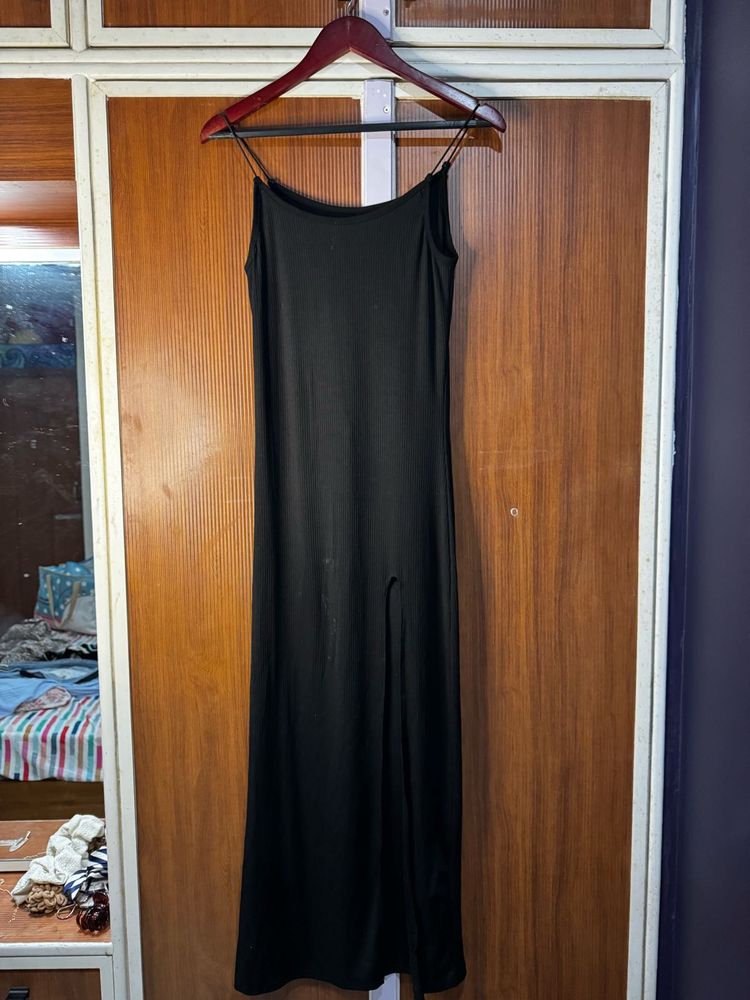 Black Maxi Slit Dress