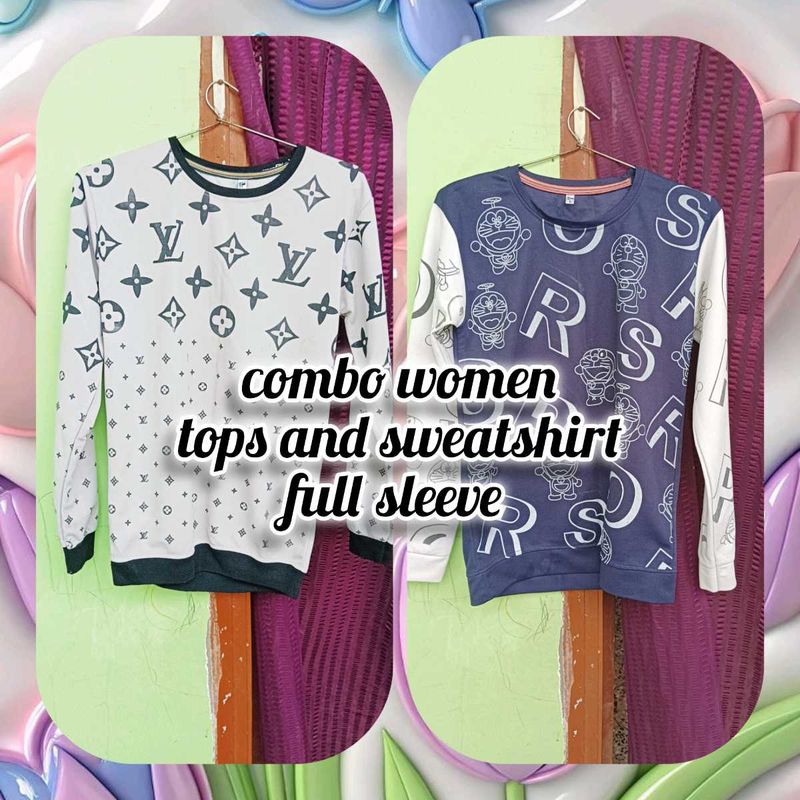 Combo Of Tops And Sweatshirt Full Sleeve ☺