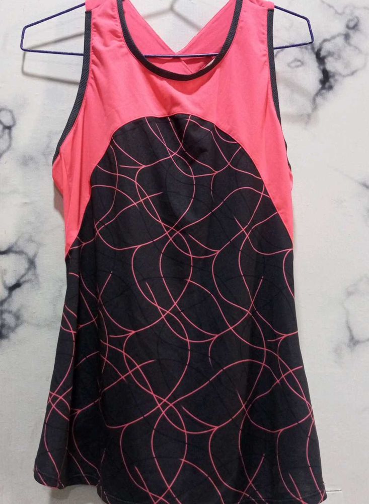 Pink &amp; Black Athletic Tank Top