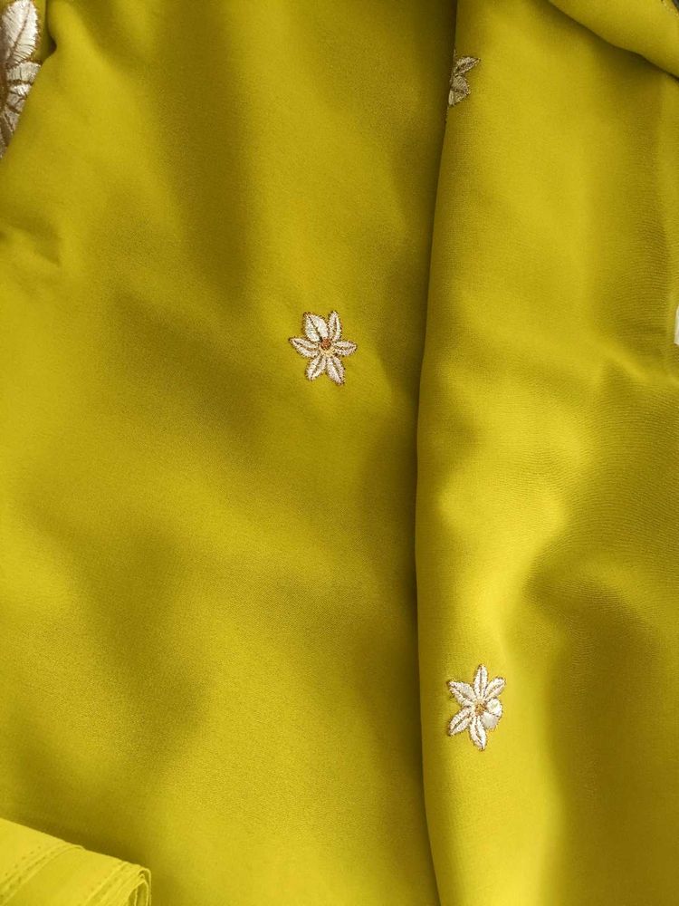 Chartreuse Embroidered Fabric