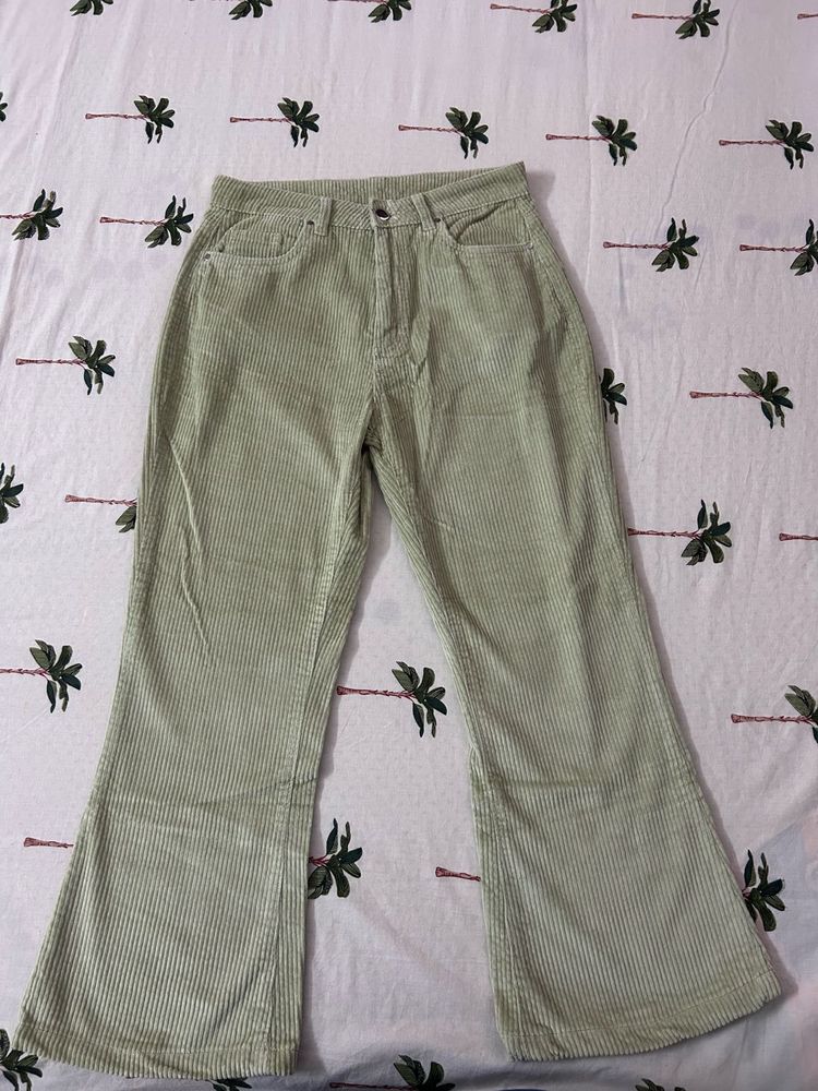 Corduroy Flared Ankle Length Pants
